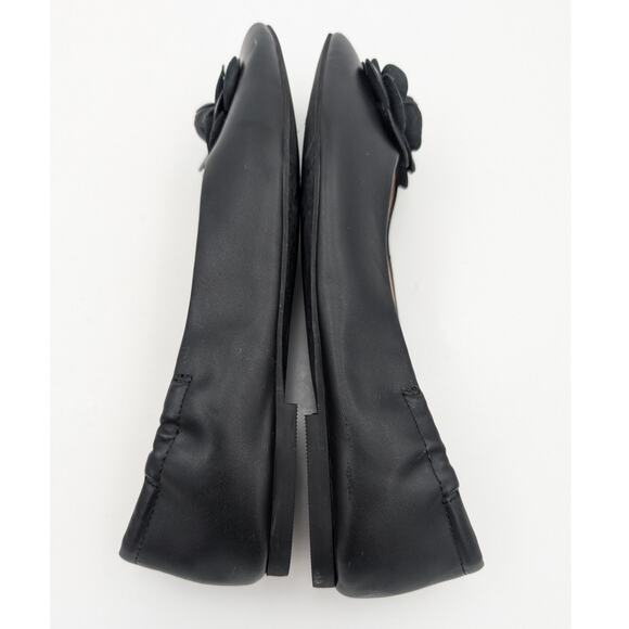 Linea Paolo Floral Ballet Flats Slip-On Women's Leather Black Size US7.5M EU38 - Picture 9 of 11